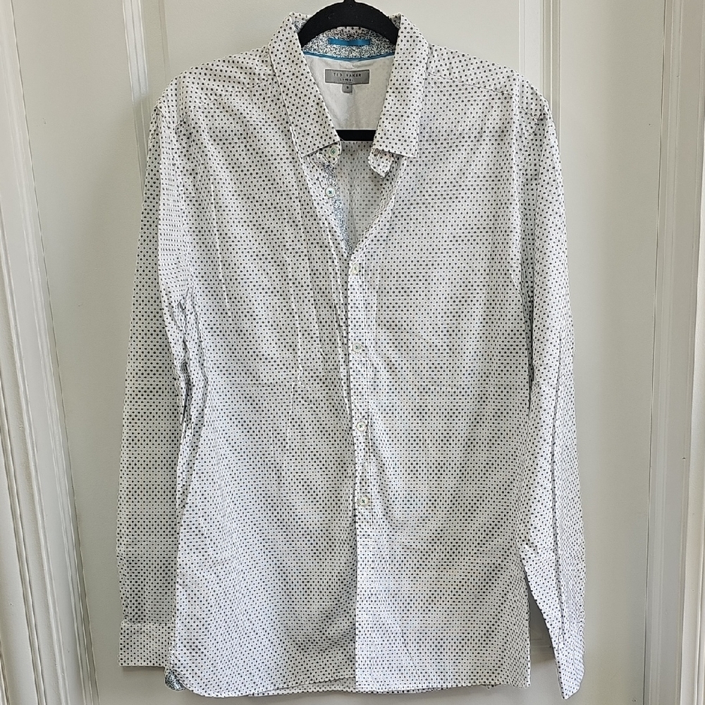 Ted Baker Green and Blue Casual Button Down Shirt